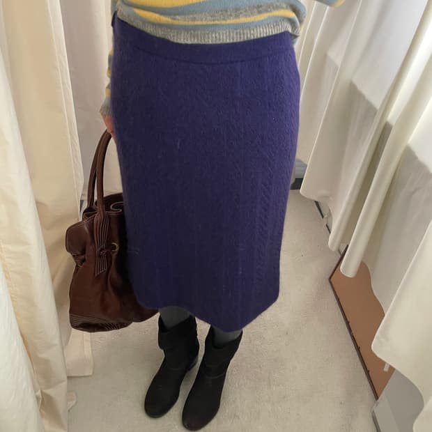 vintage purple twist knit skirt