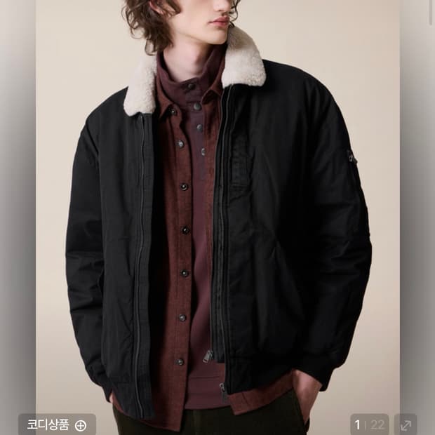 95,M)헨리코튼 스핏파이어 구스다운 블루종 블랙