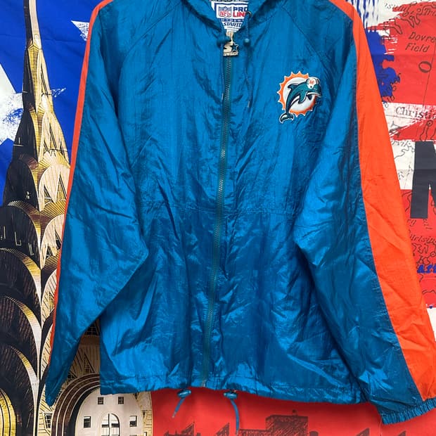 새상품 올드스쿨 스타터 NFL돌핀마이애미 트레이닝셋업 L100