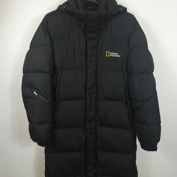 내셔널지오그래픽 롱패딩 블랙 100 L