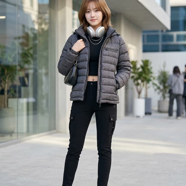 디스커버리 익스페디션 멜란지 구스다운 패딩