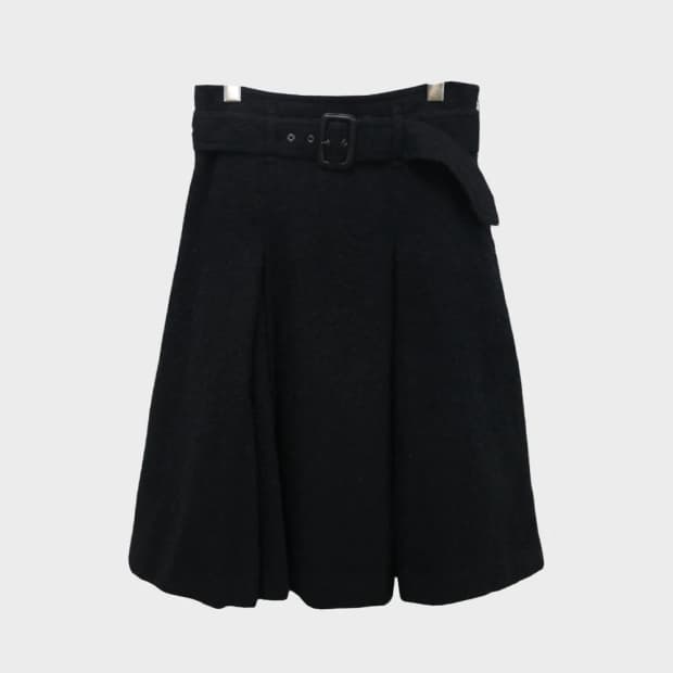 버버리 울 혼방 벨트 포인트 미디 스커트 60888