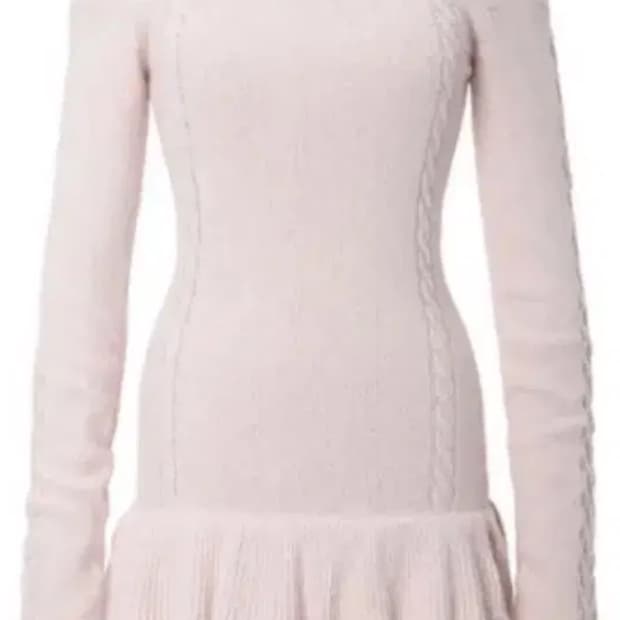 쓰리타임즈 케이블 오프숄더 드레스 원피스 핑크