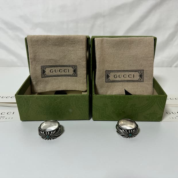 구찌 인터로킹G 인그레이브드 플라워 링 (15)