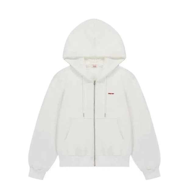 오모모 화이트 후드집업 세트