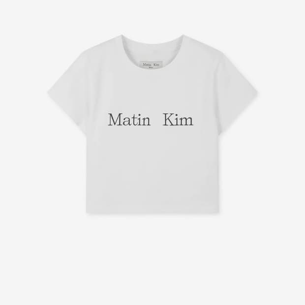 MATIN KIM LOGO CROP TOP IN WHITE