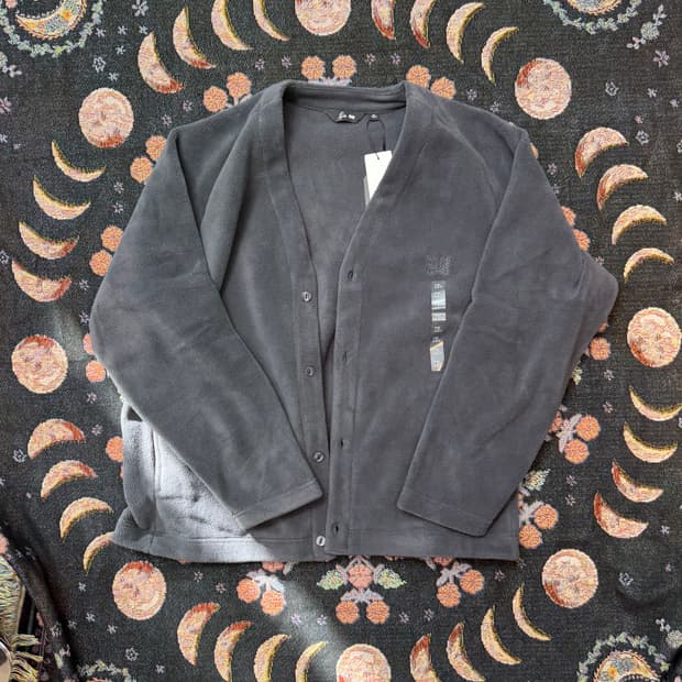 [XL] 유니클로 니들스 플리스 오버사이즈 가디건 다크 그레이