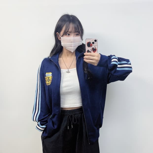아디다스 아르헨티나 핸드오브갓 트랙탑 져지 네이비
