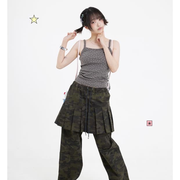 플러피하우스 스커츠팬츠 딥그린