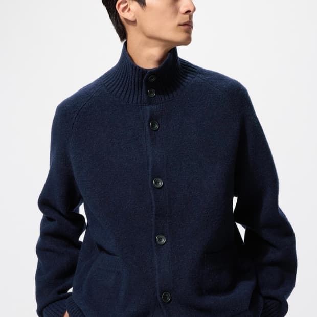 Uniqlo_ 수플레얀스탠드칼라가디건