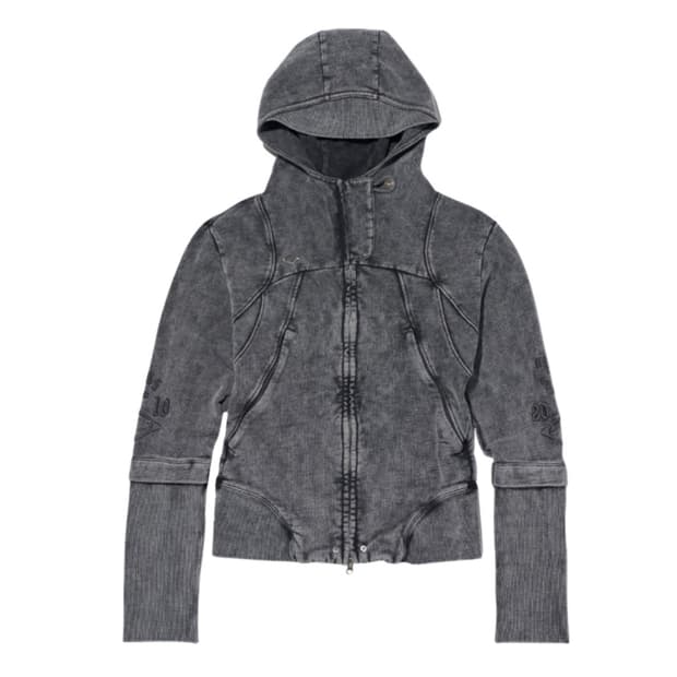 미스치프 컷 오프 후드 워시드 차콜 구해요