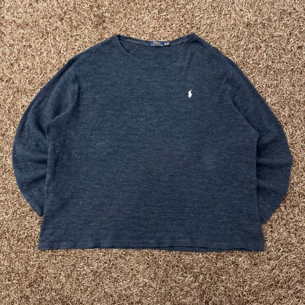 4XL 폴로 랄프로렌 와플 롱슬리브 긴팔 티셔츠