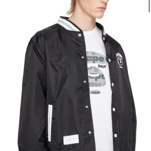 AAPE 스냅버튼 보머 자켓 블랙 L