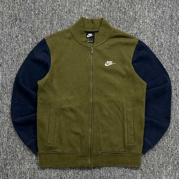 나이키 네이비 카키 배색 자켓 져지 M
