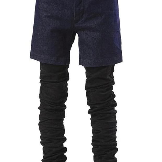 디젤 블랙 골드 레이어드 슈퍼 롱 진 