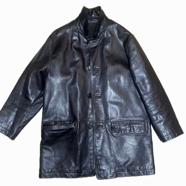 생로랑 중기장 레더자켓