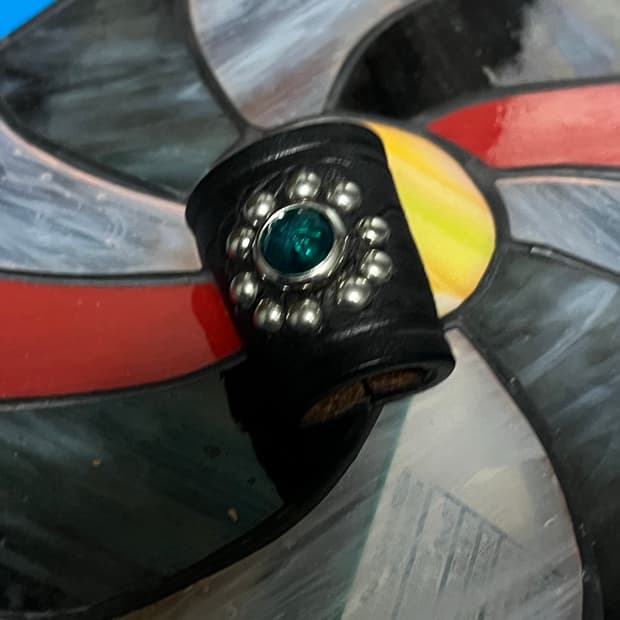 Rawhide scarf holder 