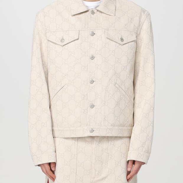 구찌 GG로고 자카드 맥시 데님자켓