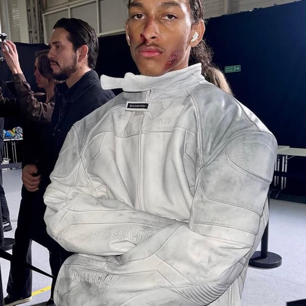 [1]발렌시아가 화이트 레더 바이커 자켓