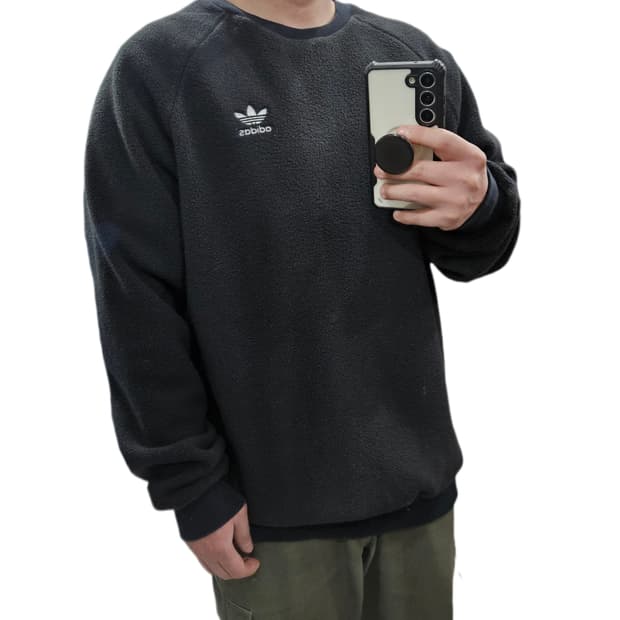 2XL 아디다스 오리지널스 파이어버드 후리스 맨투맨 블랙