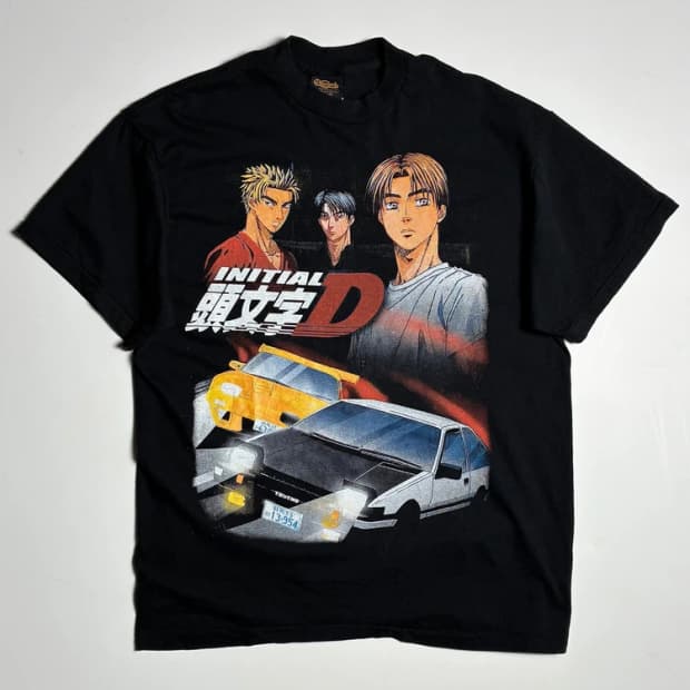 Selected USA 이니셜D 그래픽 반팔 티셔츠 R1403