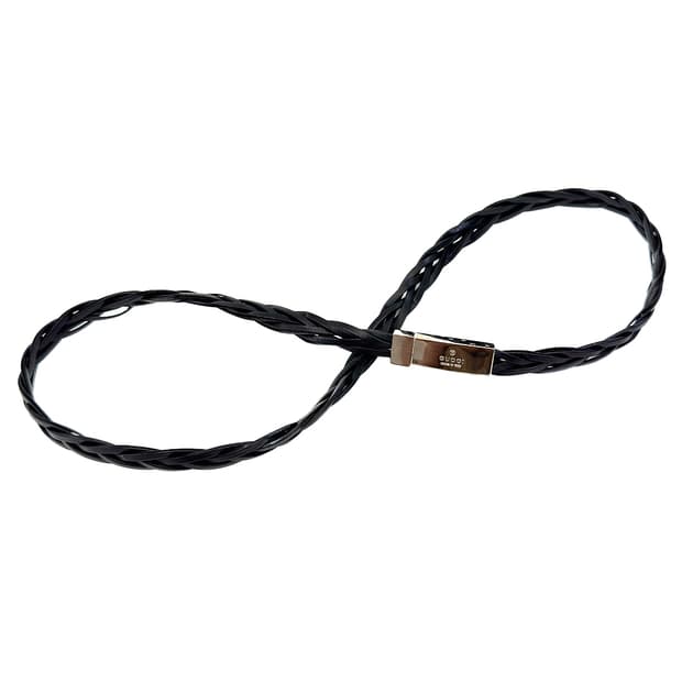 Gucci Plate Braided Leather Belt/ 75