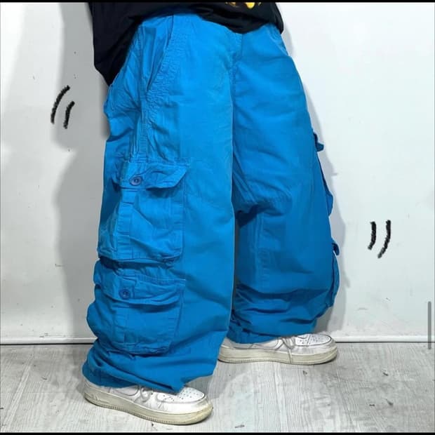 멀티 포켓 스카이블루 카고 팬츠 36