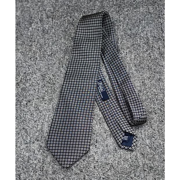 빈티지 폴로 랄프로렌 메이드인 이탈리아 패턴 실크 넥타이