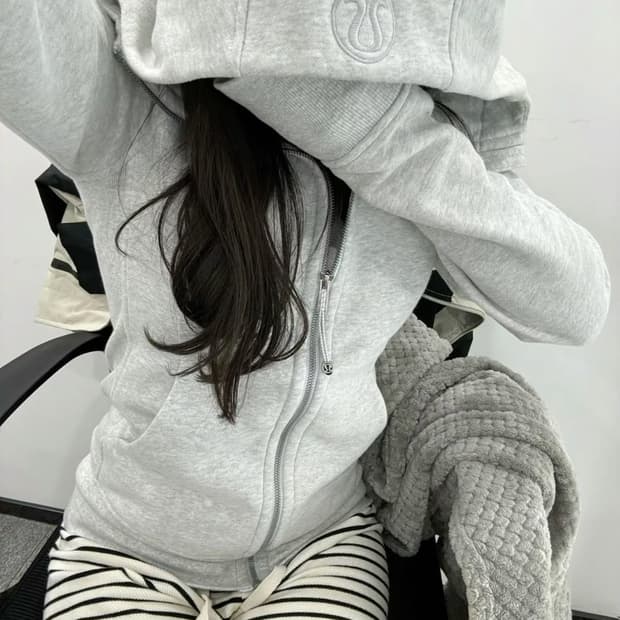 룰루레몬 스쿠바 풀집 후드 heather grey