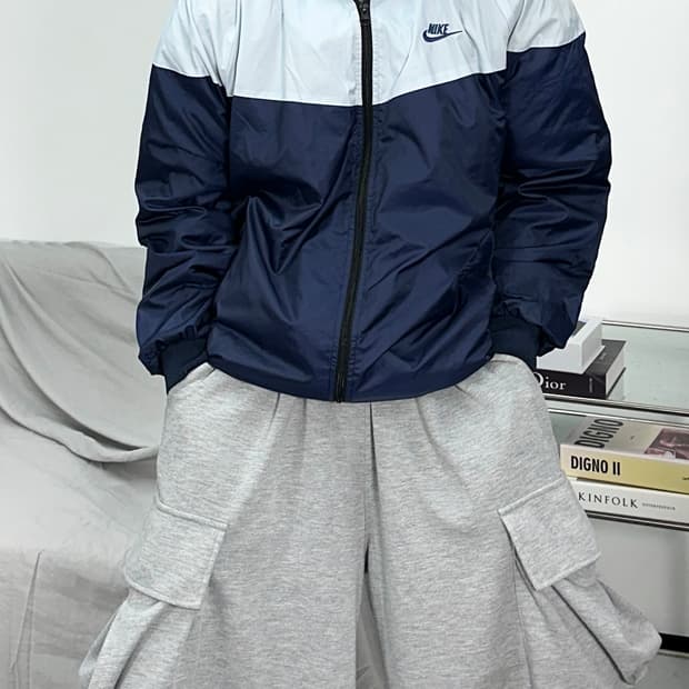 나이키 스카이블루 스우시 바람막이 2XL