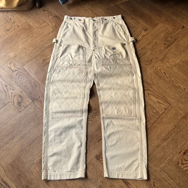 [34]KAPITAL 캐피탈 씬 캔버스 키나리 럼버 팬츠