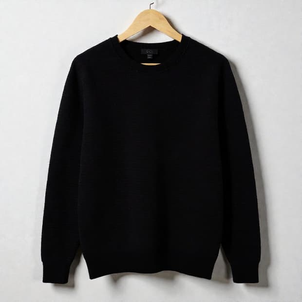 100)COS 코스 우븐짜임 크루넥 니트 크루넥 블랙