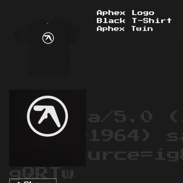Aphex twin 에이펙스 트윈 공식 머천 티 S