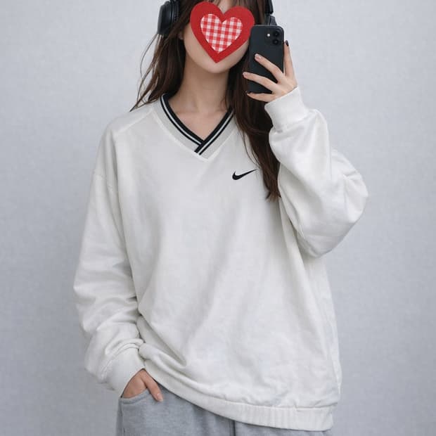 00s 나이키 올드스쿨 빈티지 화이트 웜업 바람막이