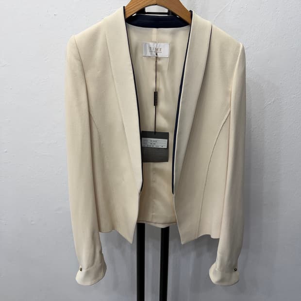새제품) TIME 타임 한섬 정품 아이보리 여성 자켓 82