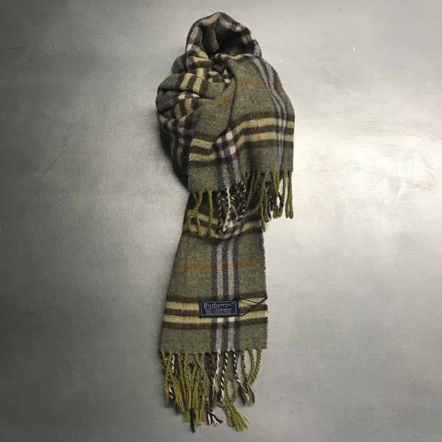 버버리 정품 램스울 머플러 카키