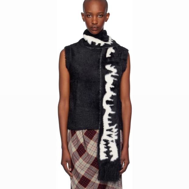 [M]찰스 제프리 러버보이 FLUFFY 머플러 베스트/블랙