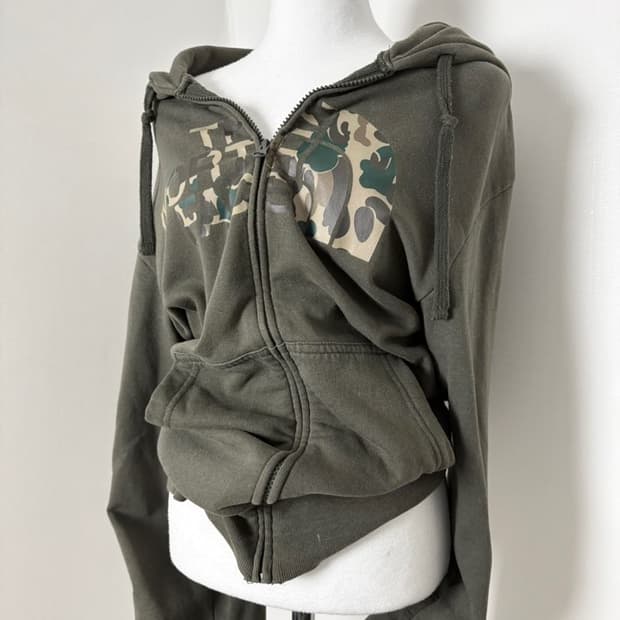 노스페이스 카고 카키 후드집업