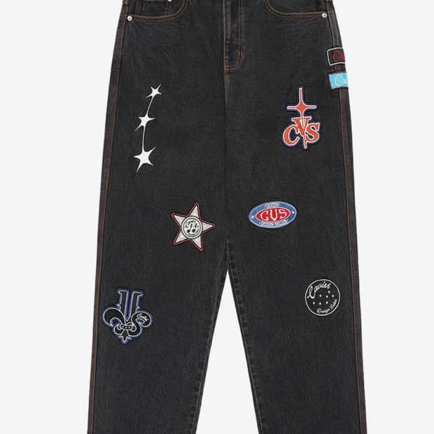 댄서 바다 착용 카비시 패치워크 데님 팬츠 블랙