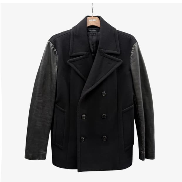 MARC JACOBS 마크제이콥스 울 피코트 레더 패널링 빅포켓 디테일