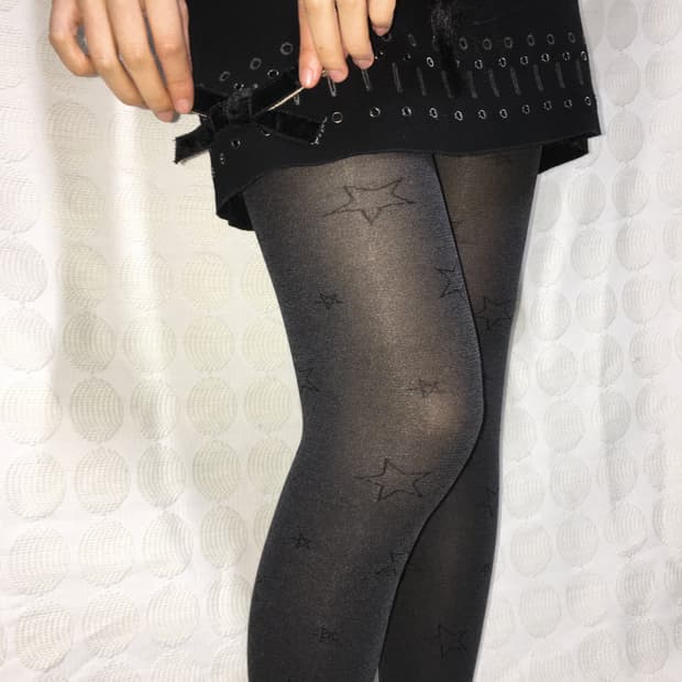 새상품 그레이 스타 패턴 스타킹