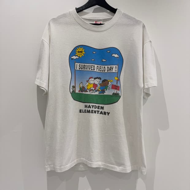 90s 헤인즈 싱글 스티치 반팔 티셔츠