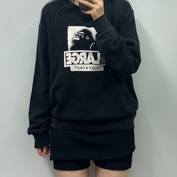 X-large 엑스라지 고릴라 블랙 맨투맨