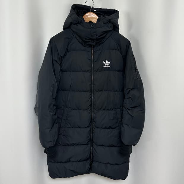  아디다스 불꽃 여자 롱패딩 점퍼 검정 XS