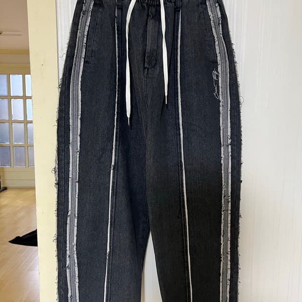 사이드 라인 와이드 데님팬츠 L