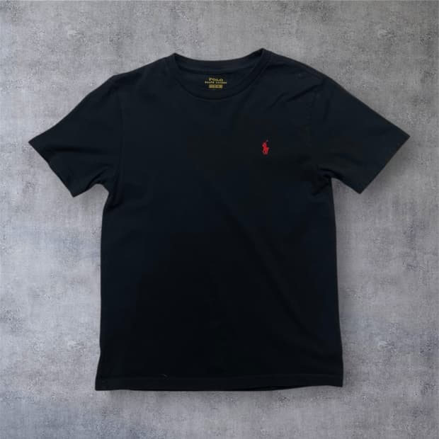 폴로 랄프로렌 블랙 자수로고 반팔 티셔츠 M(10-12)