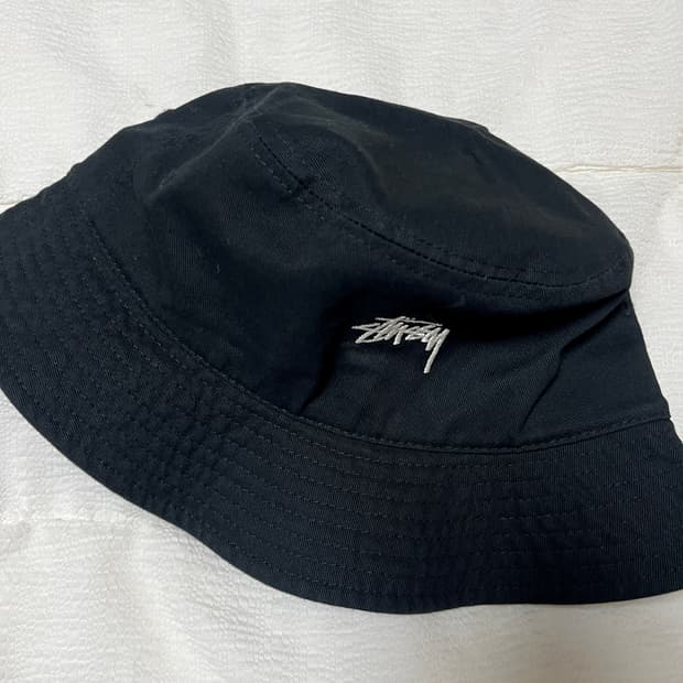 스투시 스탁 버킷햇 벙거지 블랙 s/m