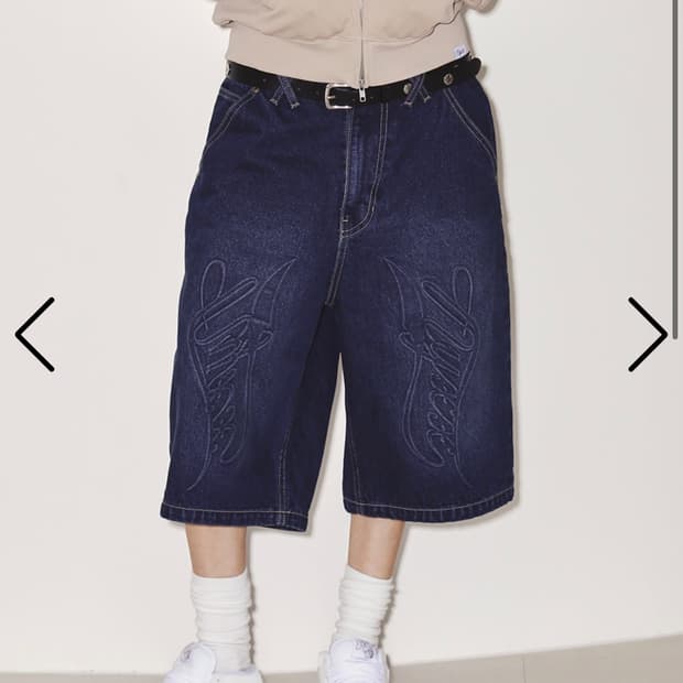 NYXX EMBOSSED DENIM HALF PANTS INDIGO