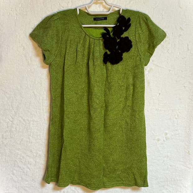 빈티지 모리걸 니트 반팔 원피스