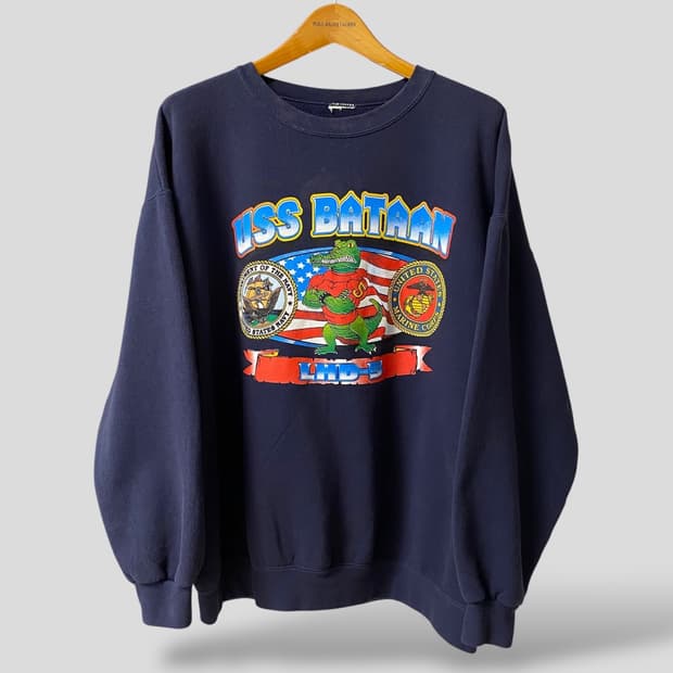 (XL)빈티지 USS Bataan 밀리터리 스웨트셔츠 맨투맨